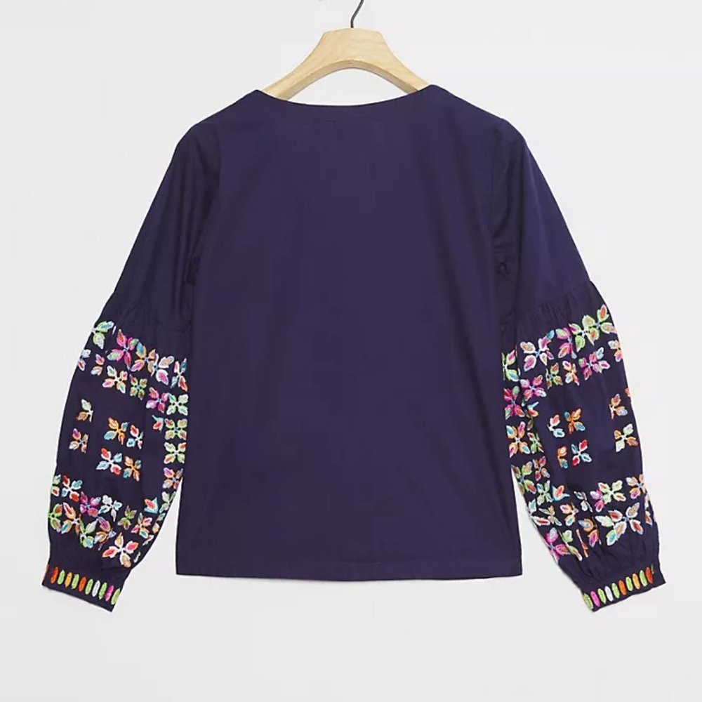Anthropologie  NEW Maeve Sonja Embroidered BlouSE top  SIZE 0 new with tag - Picture 3 of 7